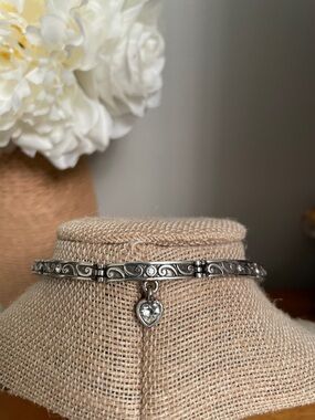Brighton Bracelet A DAY OF LOVE Silver Tone with Black Accents & Crystals